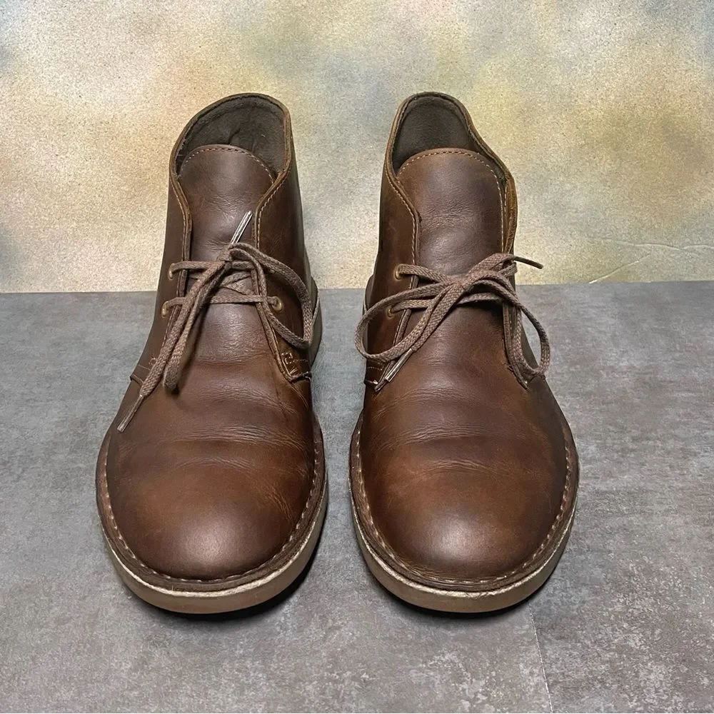 Clarks Classic Leather Brown Chukka Boots Men's Size 10M